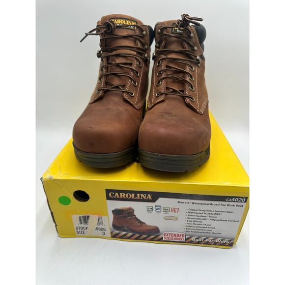 Carolina 6'' WTPF Broad Toe New Work Boot Brown/Black US Size 13 D - Picture 8 of 8